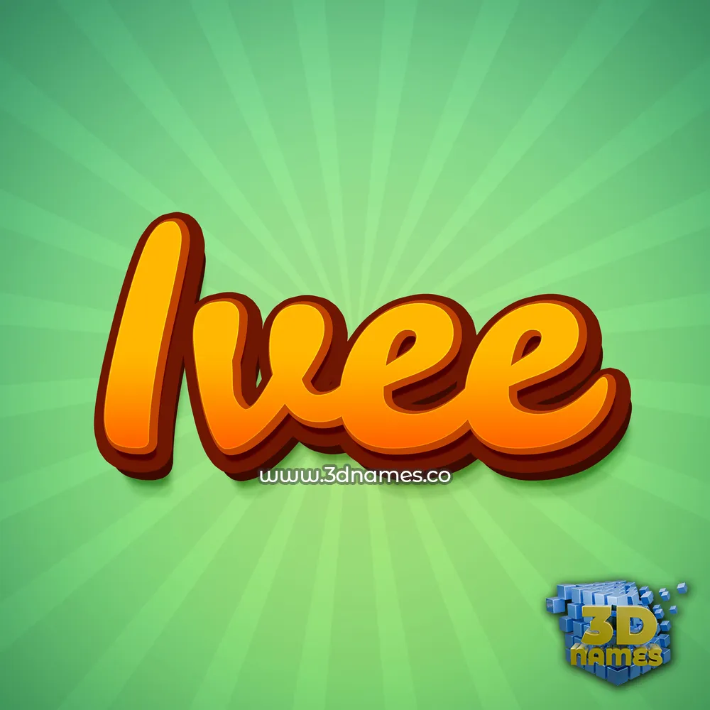 ivee in Green Rays style - 3D name wallpaper