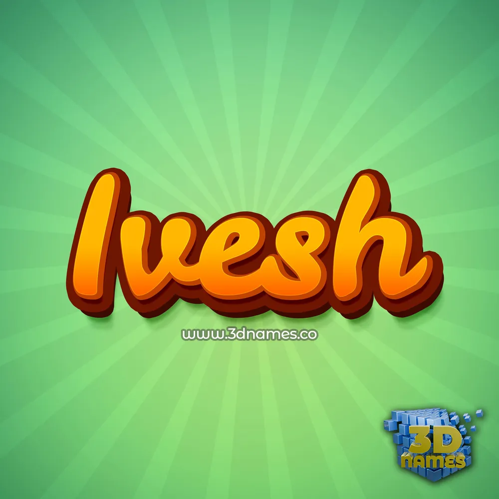 ivesh in Green Rays style - 3D name wallpaper