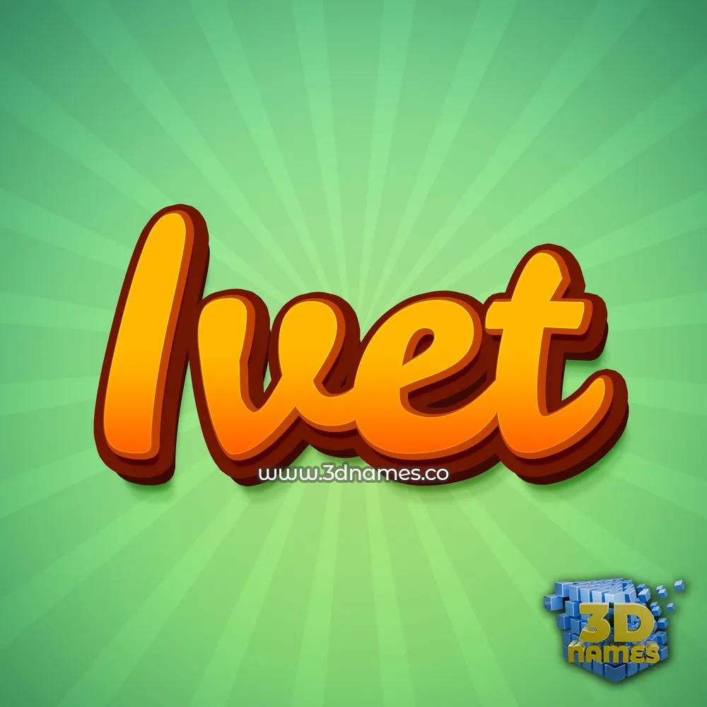 ivet in Green Rays style - 3D name wallpaper