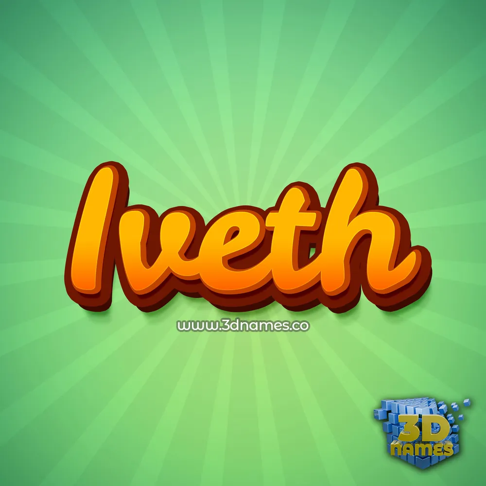 iveth in Green Rays style - 3D name wallpaper