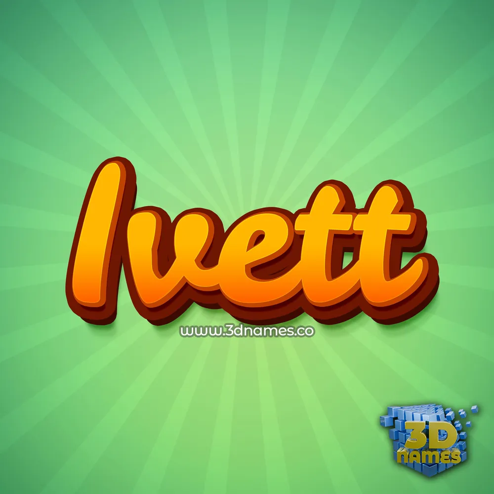 ivett in Green Rays style - 3D name wallpaper