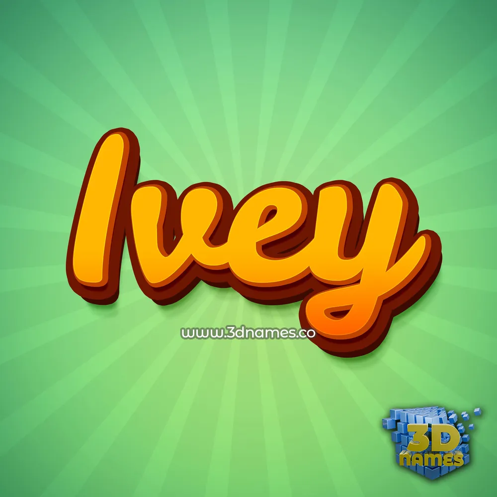 ivey in Green Rays style - 3D name wallpaper