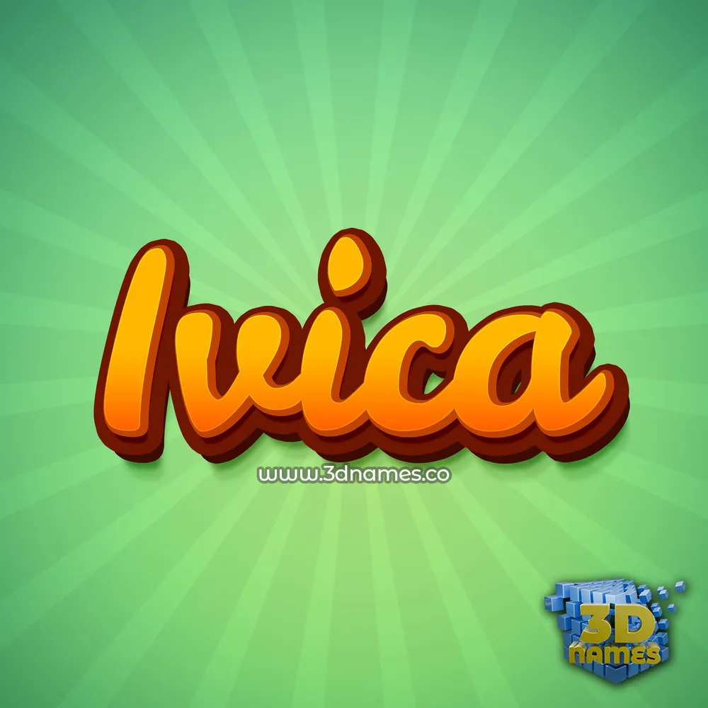 ivica in Green Rays style - 3D name wallpaper