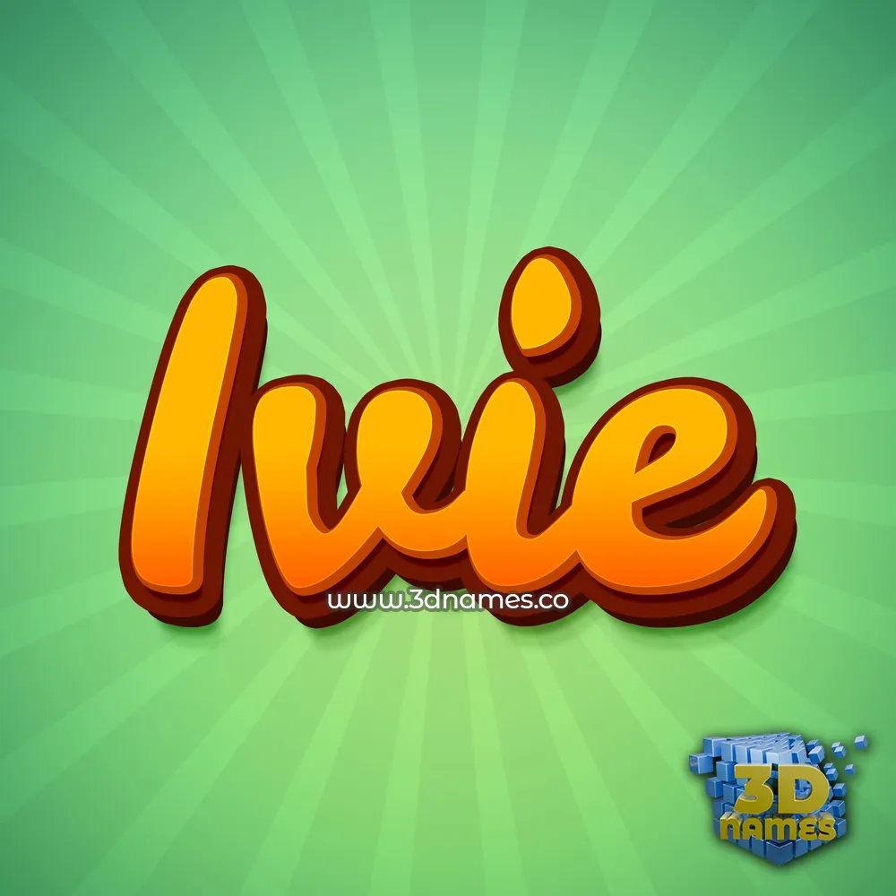 ivie in Green Rays style - 3D name wallpaper