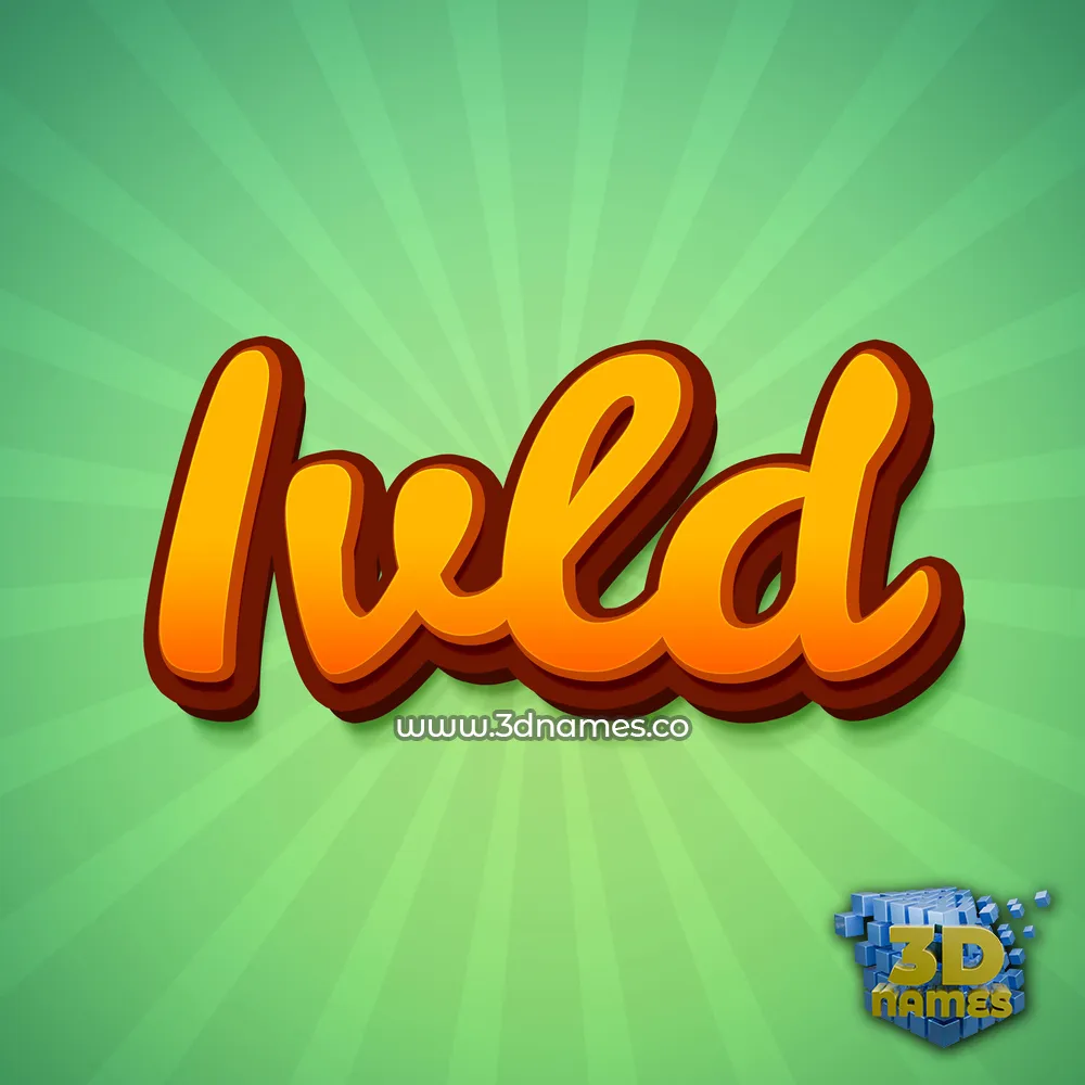 ivld in Green Rays style - 3D name wallpaper
