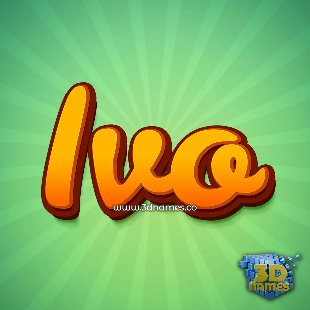 ivo in Green Rays style - 3D name wallpaper