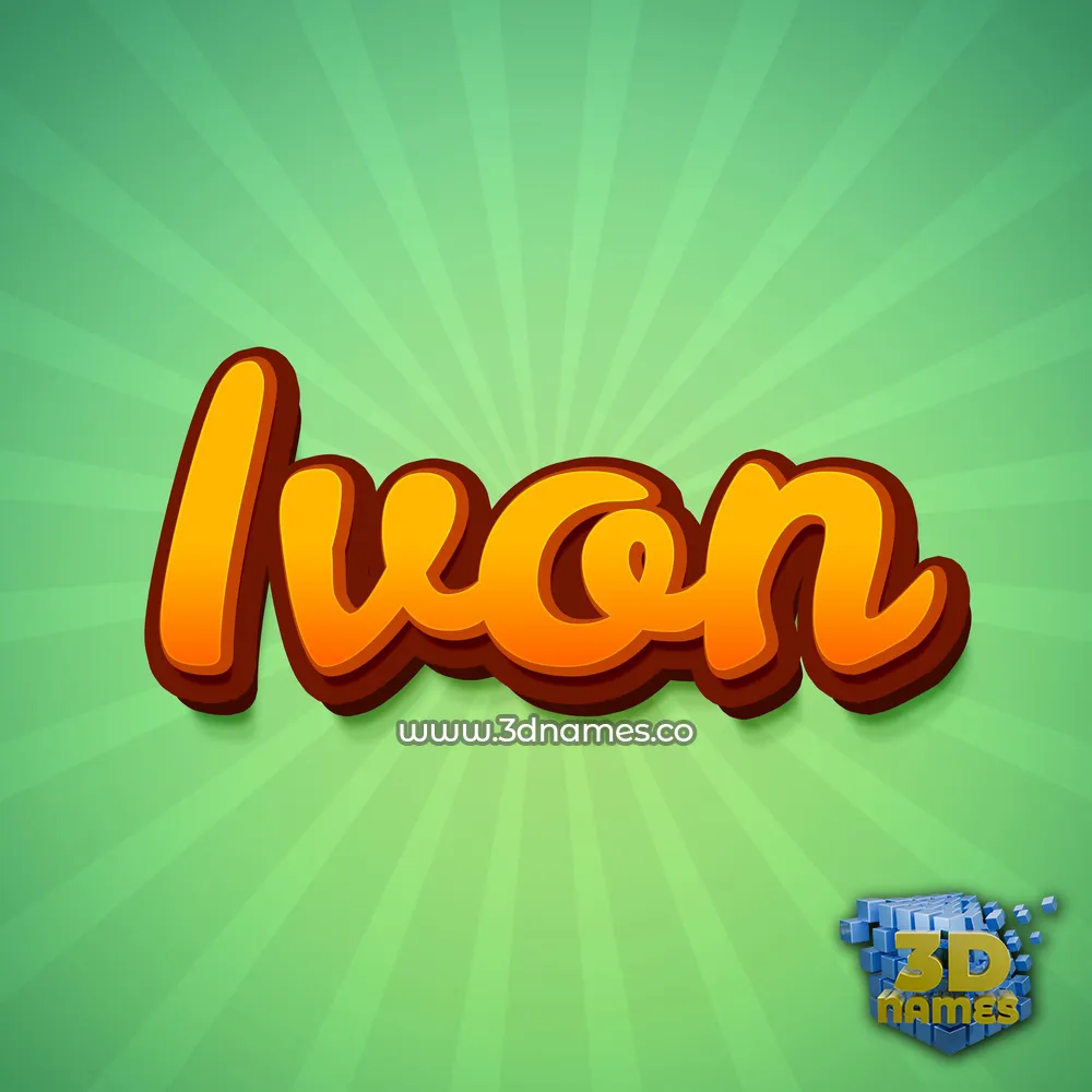 ivon in Green Rays style - 3D name wallpaper