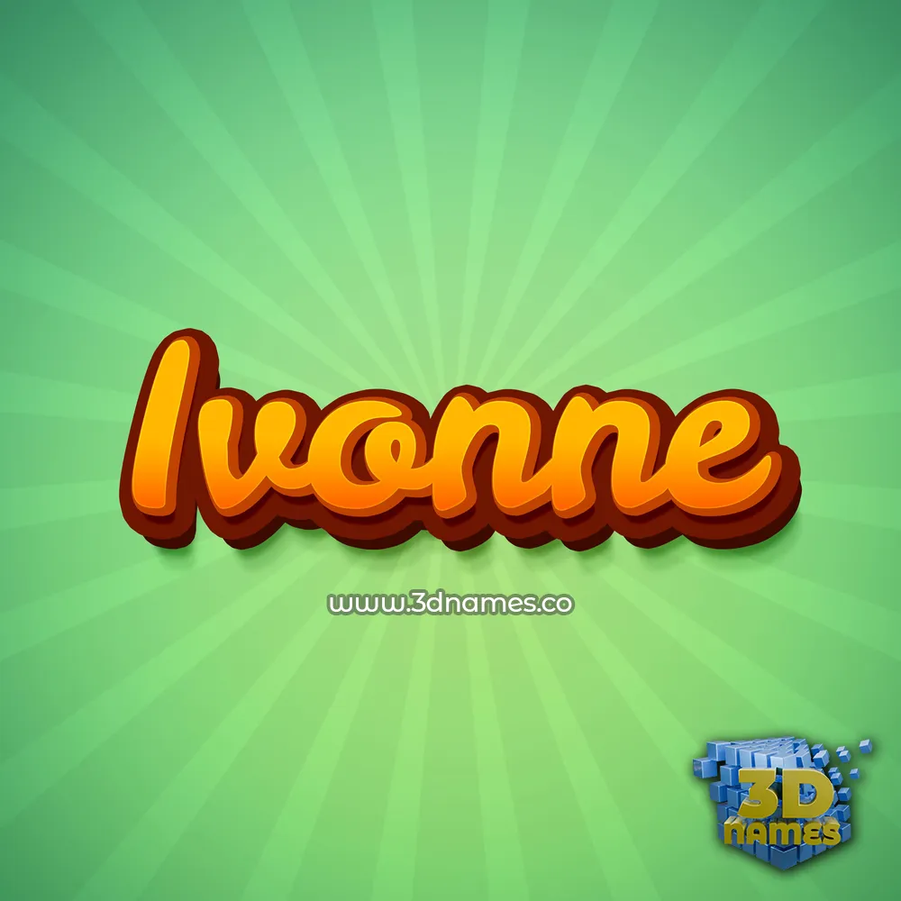 ivonne in Green Rays style - 3D name wallpaper