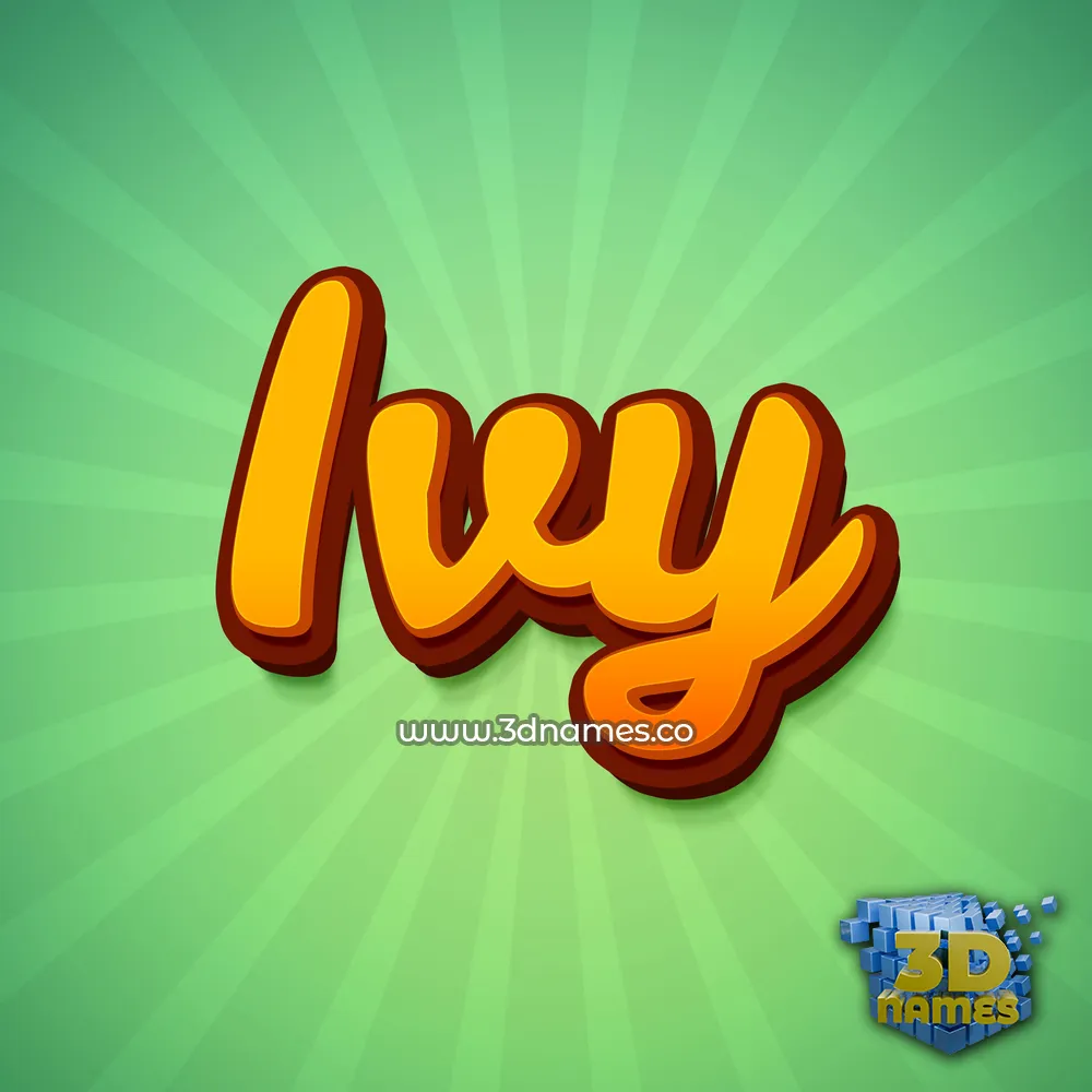 ivy in Green Rays style - 3D name wallpaper