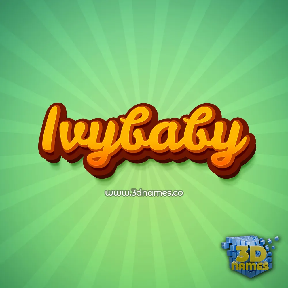 ivybaby in Green Rays style - 3D name wallpaper