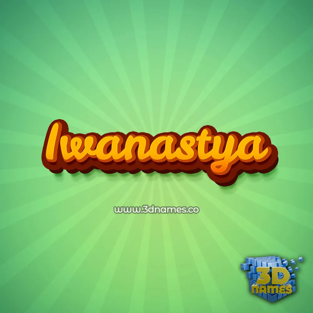 iwanastya in Green Rays style - 3D name wallpaper
