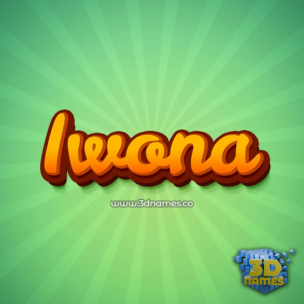 iwona in Green Rays style - 3D name wallpaper