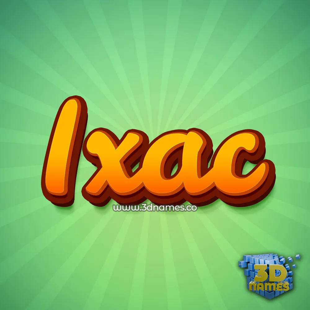 ixac in Green Rays style - 3D name wallpaper