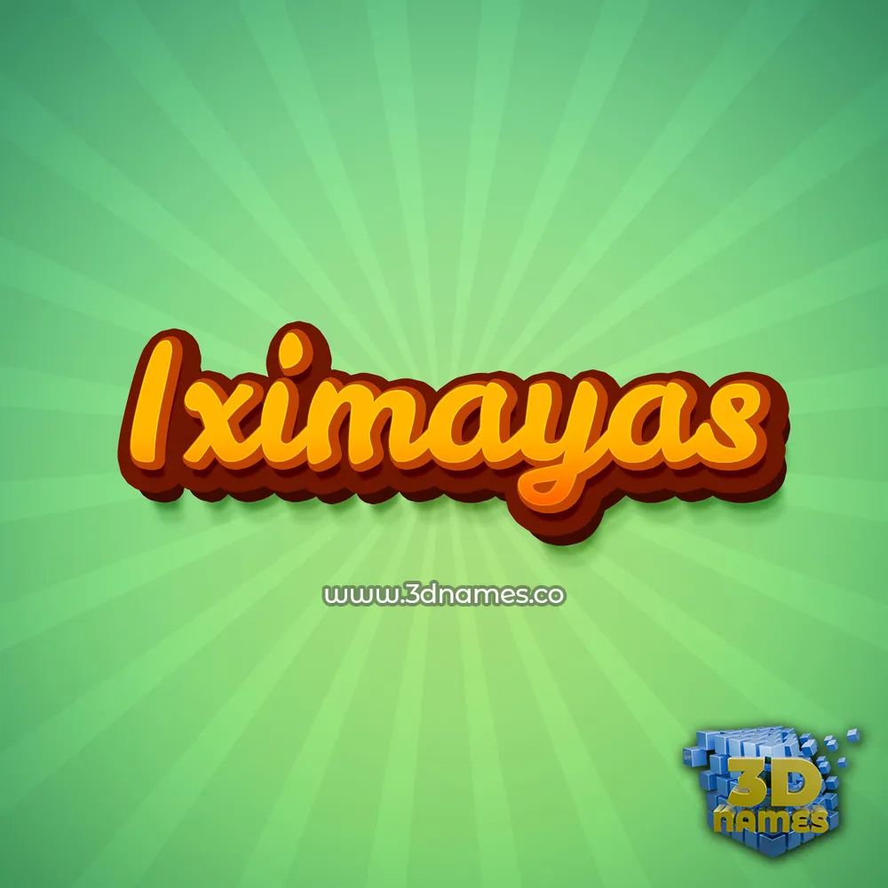 iximayas in Green Rays style - 3D name wallpaper