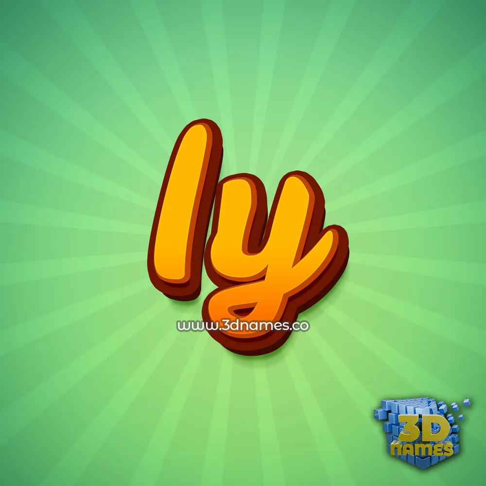 iy in Green Rays style - 3D name wallpaper