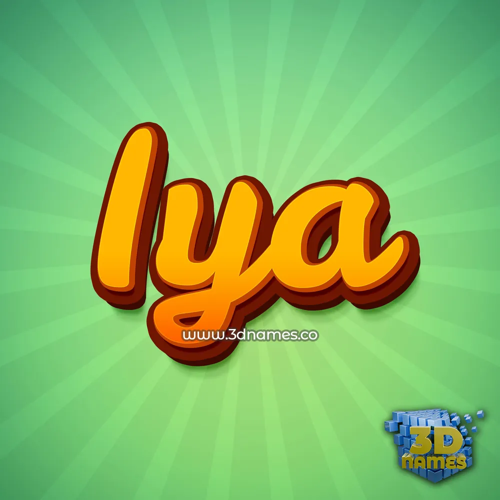 iya in Green Rays style - 3D name wallpaper