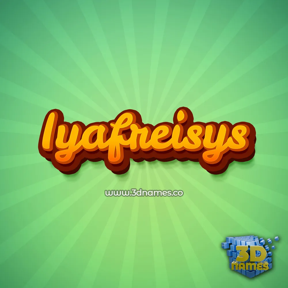 iyafreisys in Green Rays style - 3D name wallpaper
