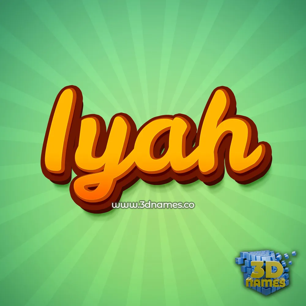 iyah in Green Rays style - 3D name wallpaper