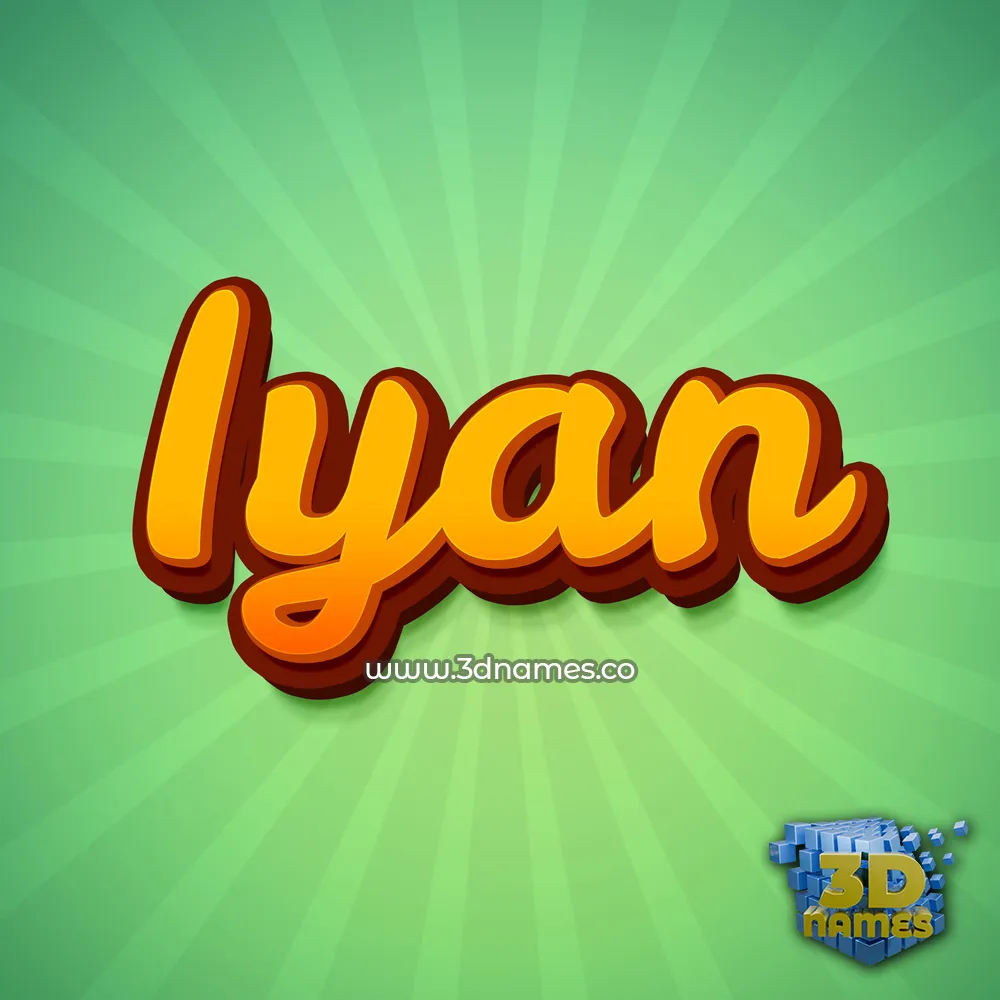 iyan in Green Rays style - 3D name wallpaper