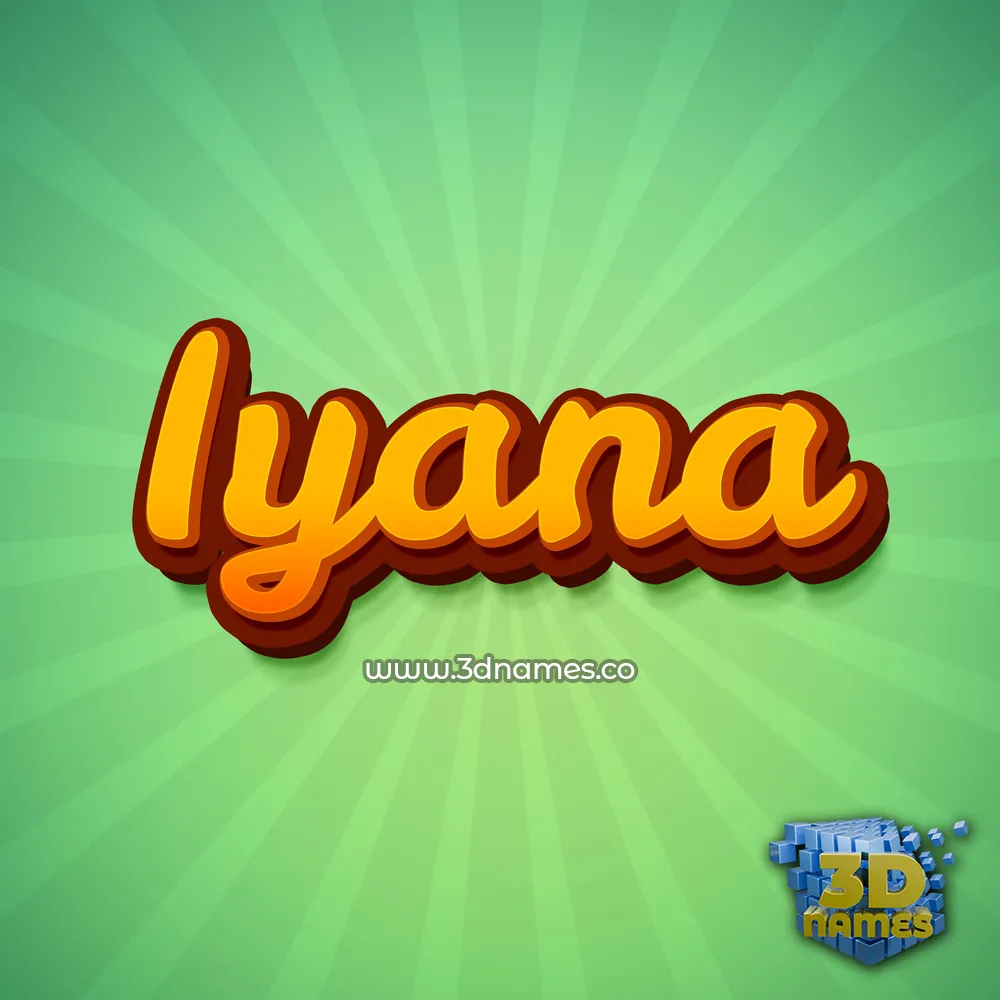 iyana in Green Rays style - 3D name wallpaper