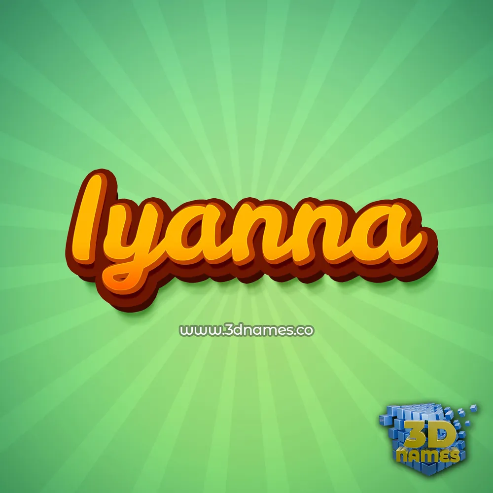 iyanna in Green Rays style - 3D name wallpaper