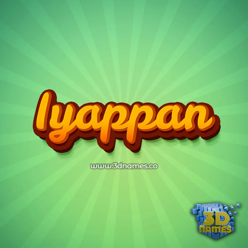 iyappan in Green Rays style - 3D name wallpaper
