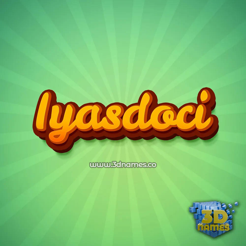 iyasdoci in Green Rays style - 3D name wallpaper