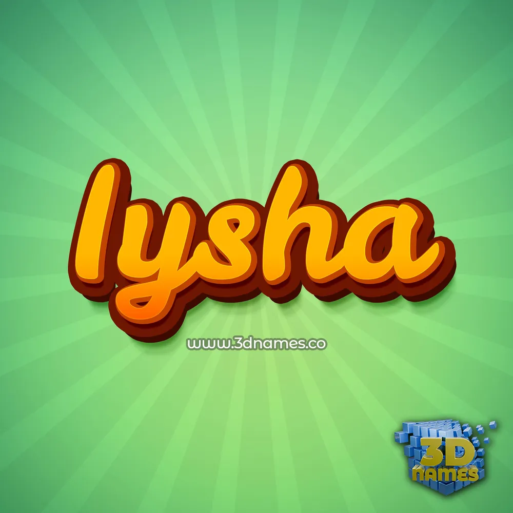 iysha in Green Rays style - 3D name wallpaper