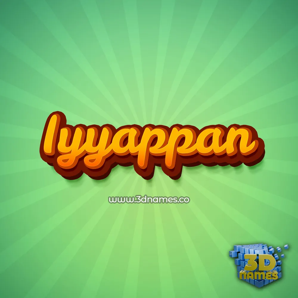 iyyappan in Green Rays style - 3D name wallpaper