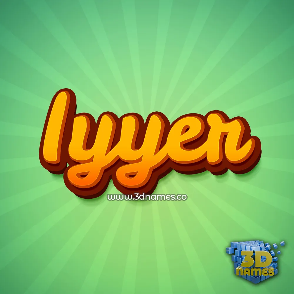 iyyer in Green Rays style - 3D name wallpaper