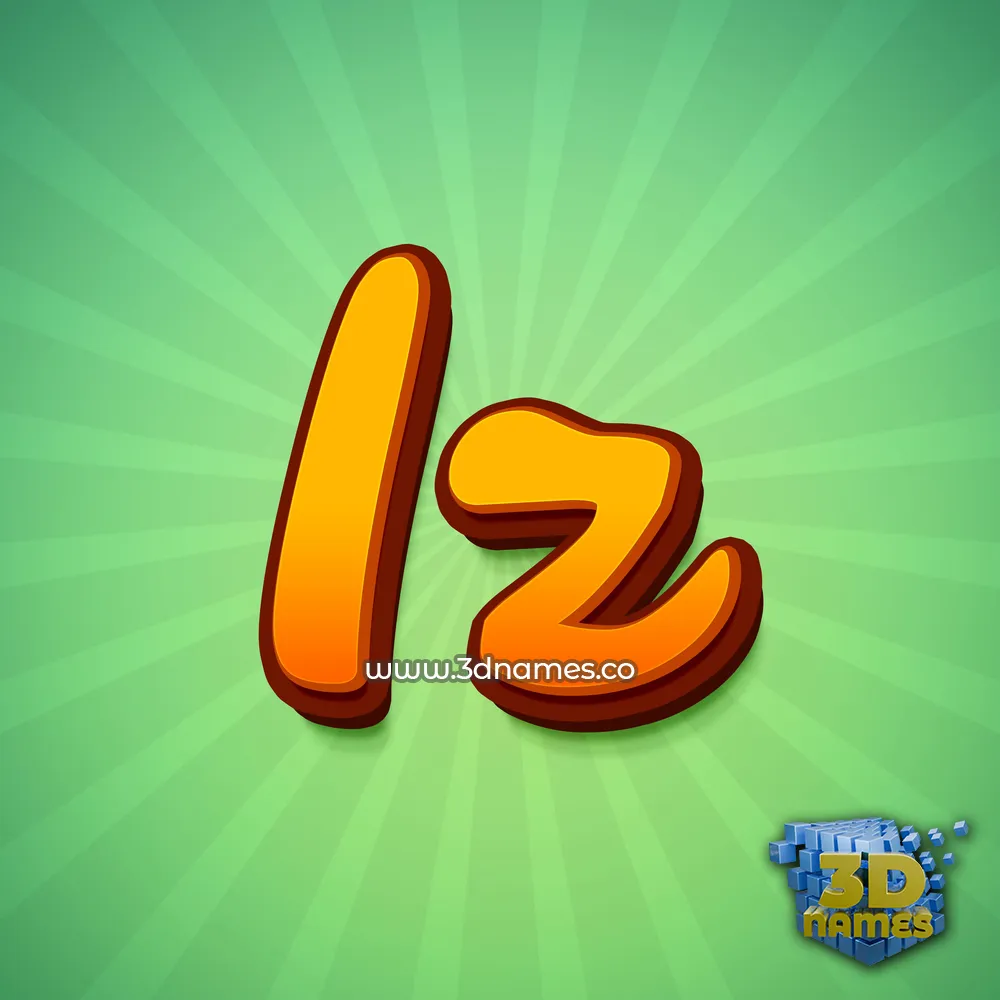 iz in Green Rays style - 3D name wallpaper