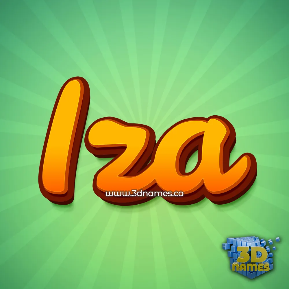 iza in Green Rays style - 3D name wallpaper