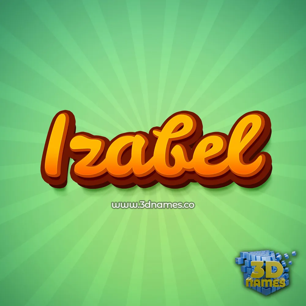 izabel in Green Rays style - 3D name wallpaper