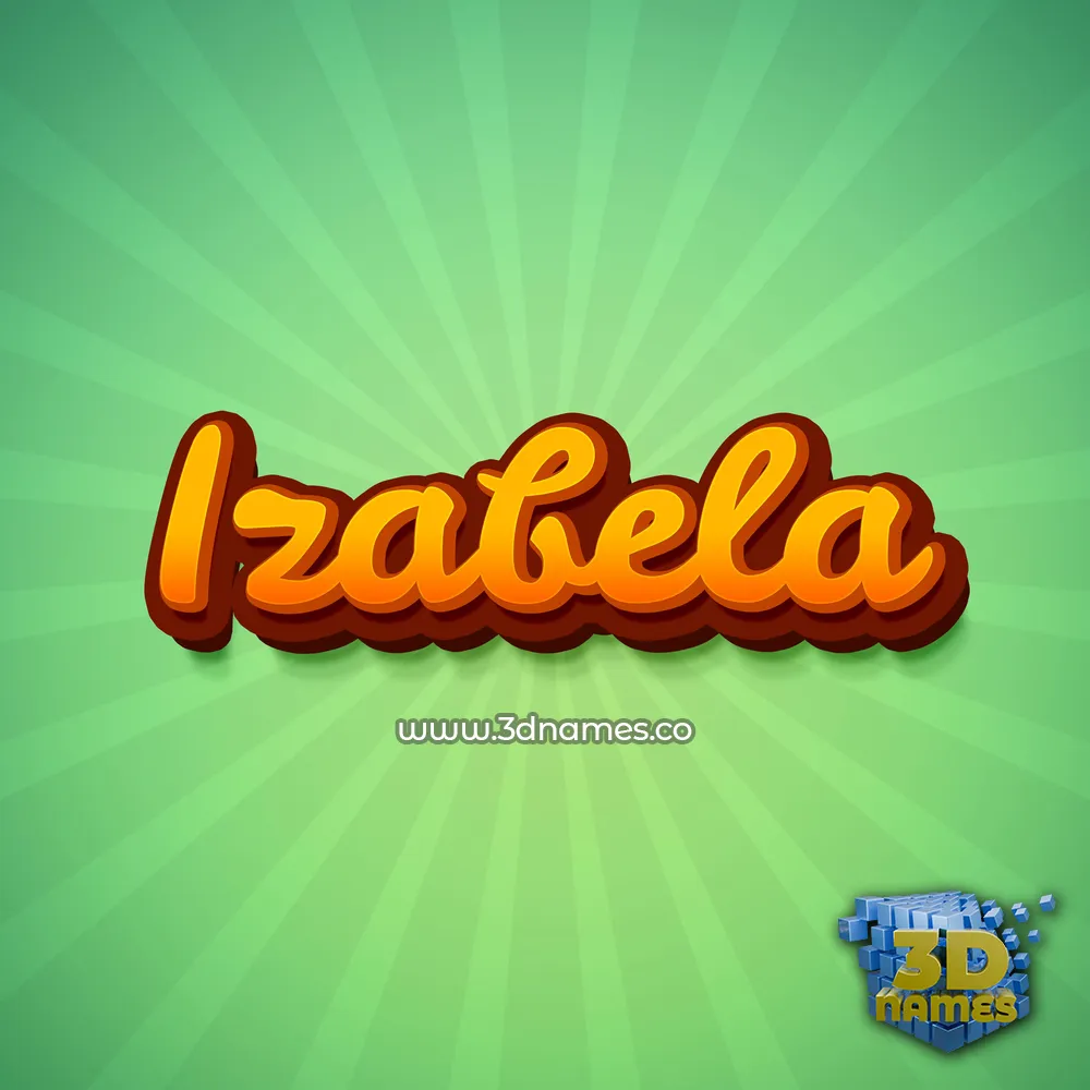 izabela in Green Rays style - 3D name wallpaper
