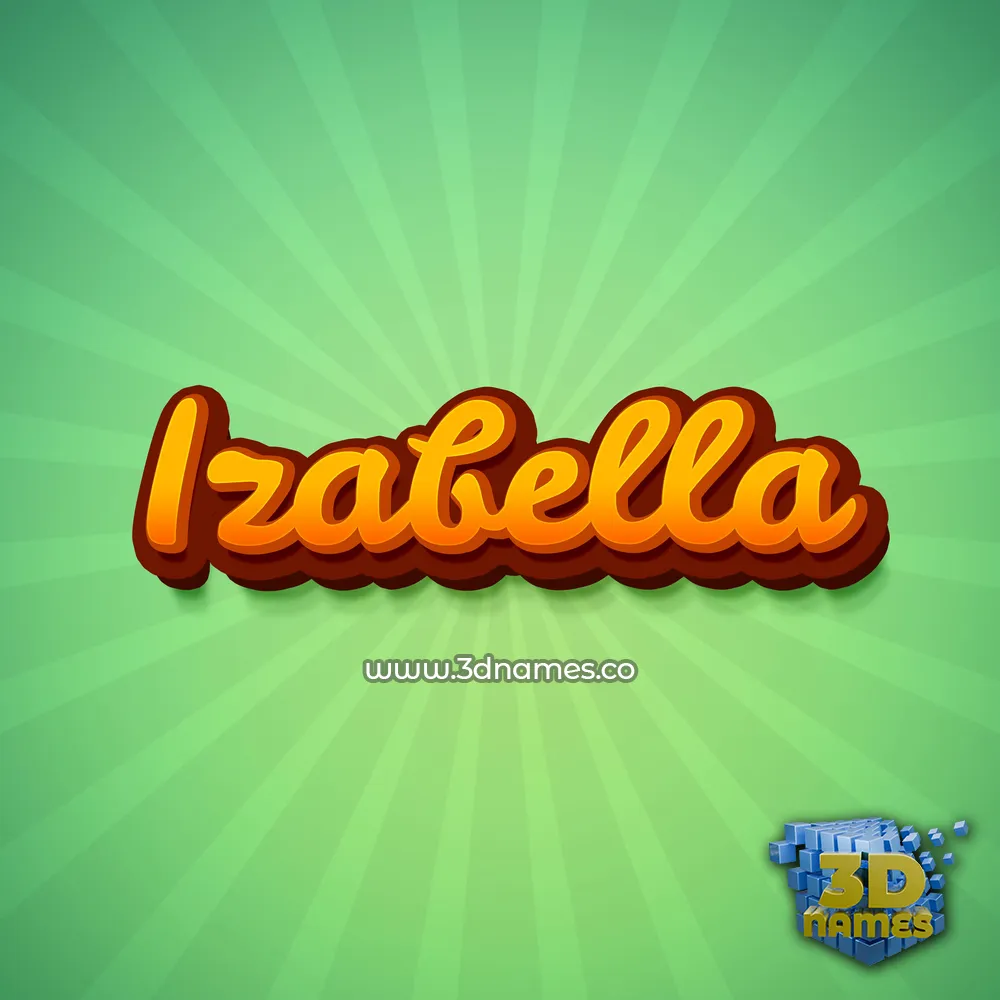 izabella in Green Rays style - 3D name wallpaper