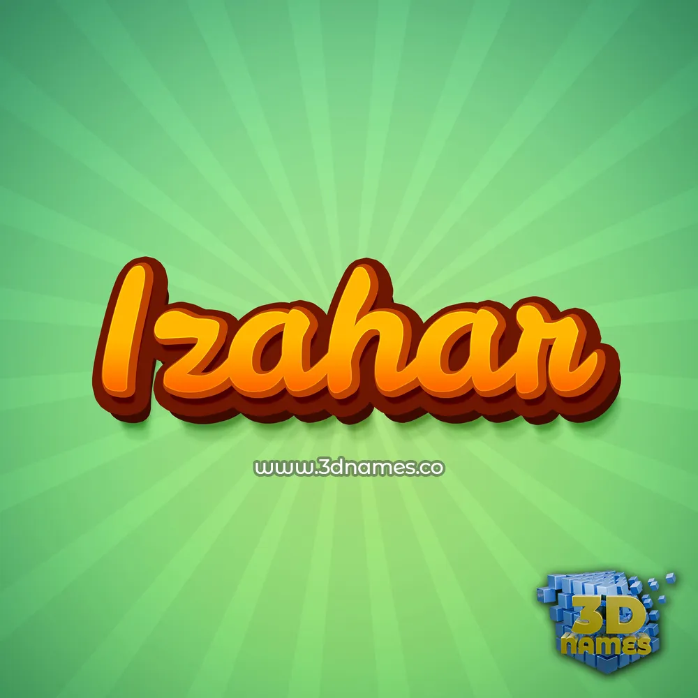 izahar in Green Rays style - 3D name wallpaper