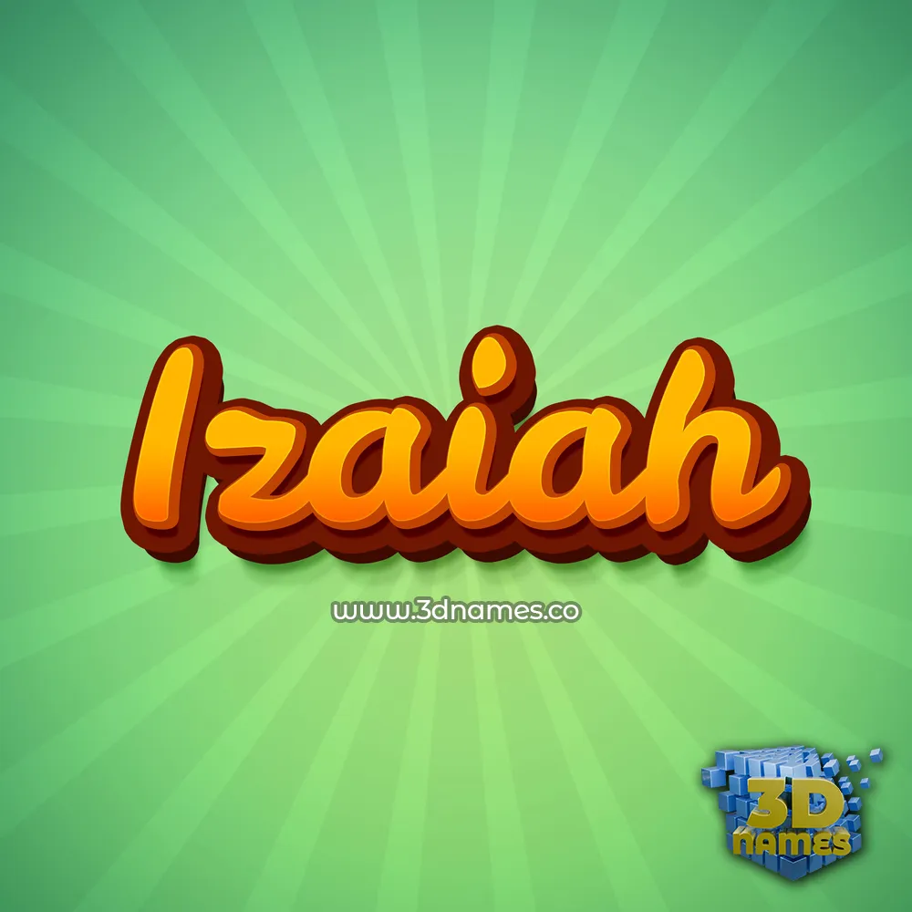 izaiah in Green Rays style - 3D name wallpaper