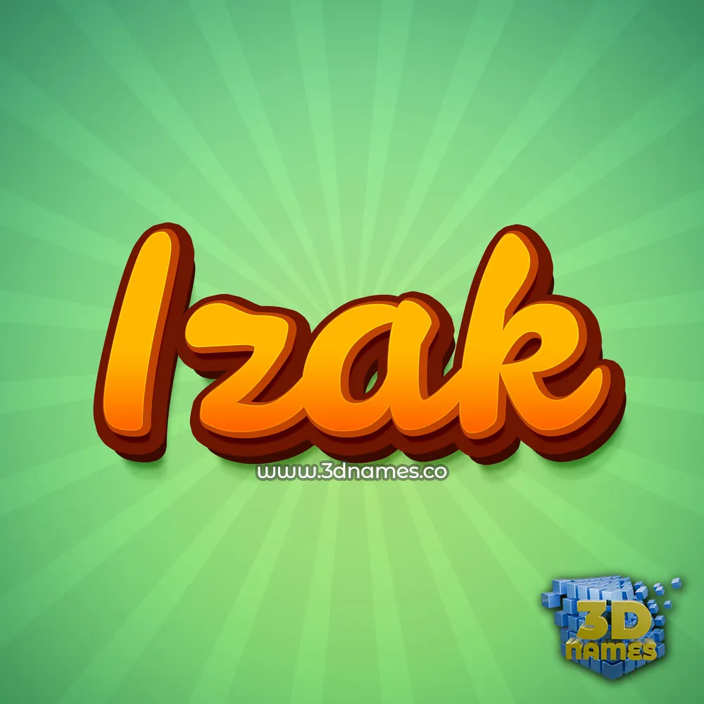 izak in Green Rays style - 3D name wallpaper