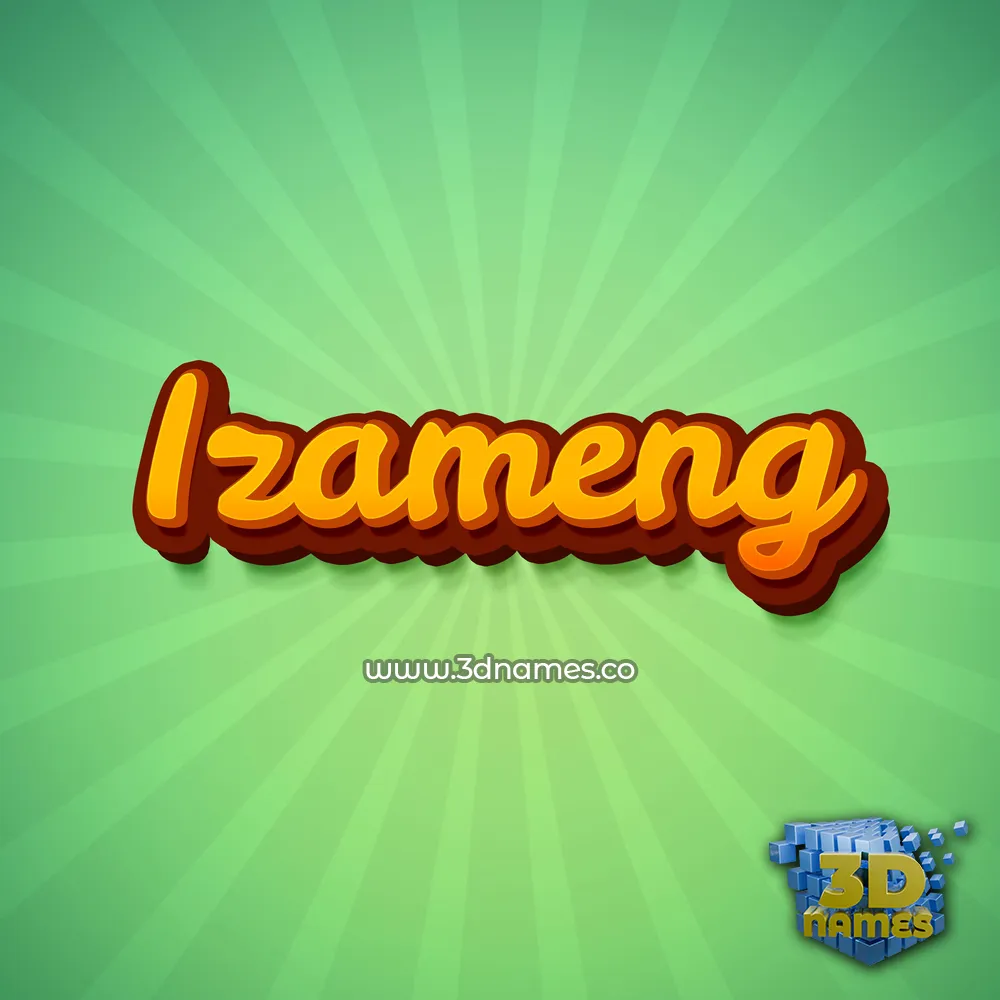 izameng in Green Rays style - 3D name wallpaper