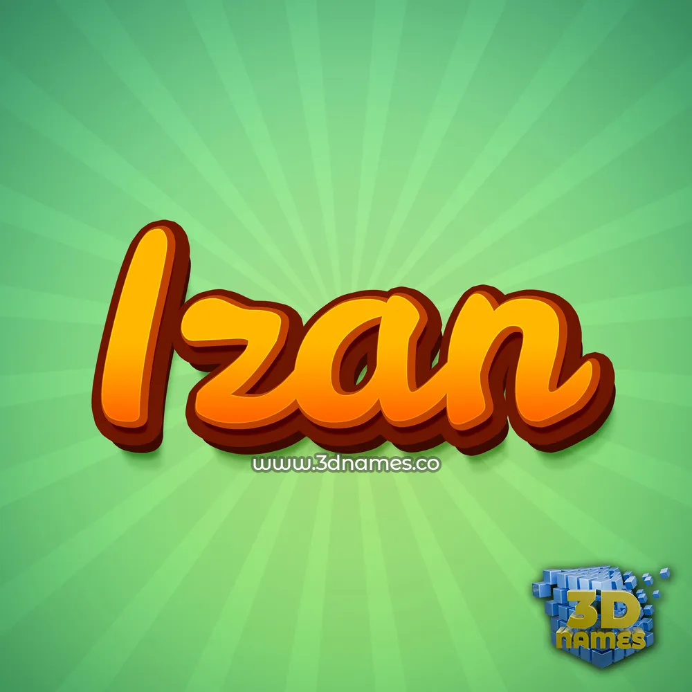 izan in Green Rays style - 3D name wallpaper