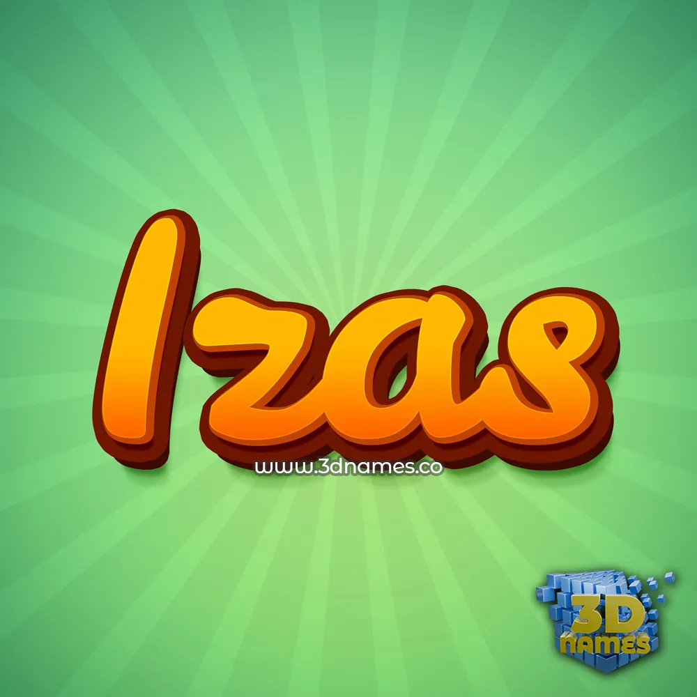 izas in Green Rays style - 3D name wallpaper