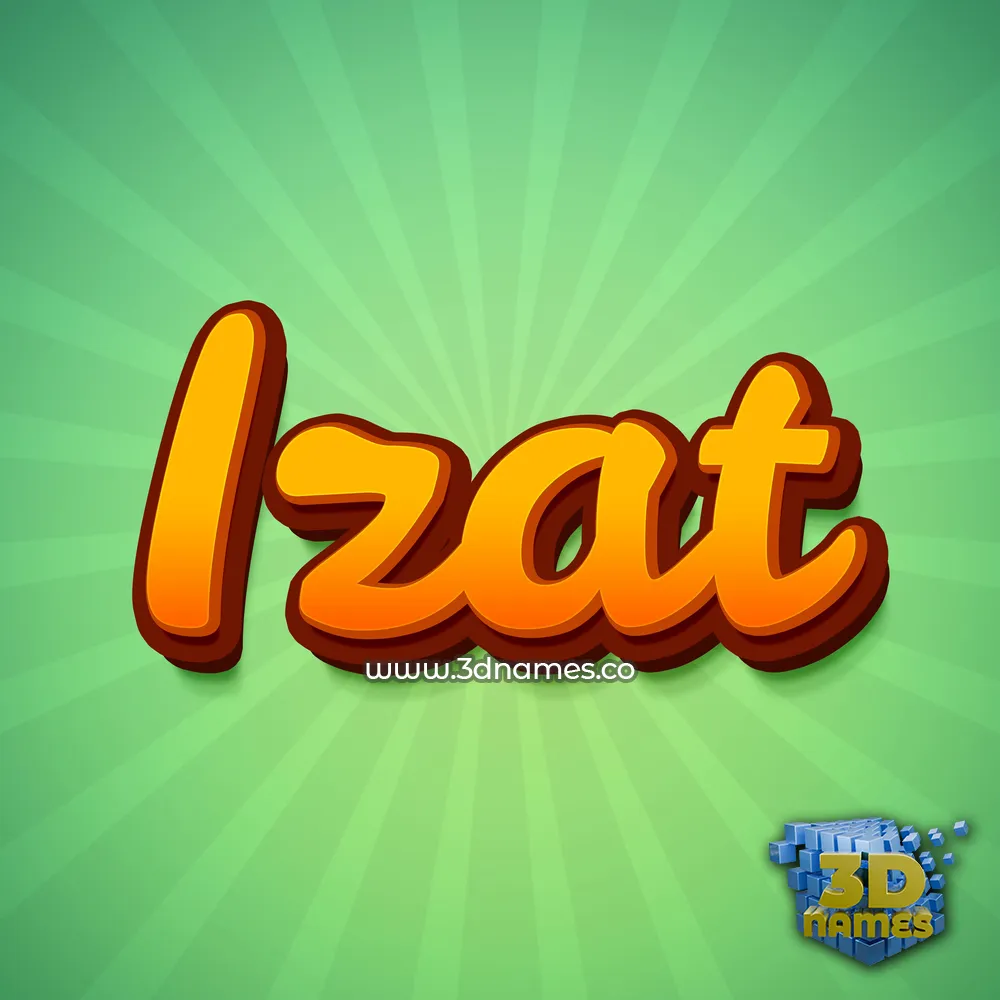 izat in Green Rays style - 3D name wallpaper