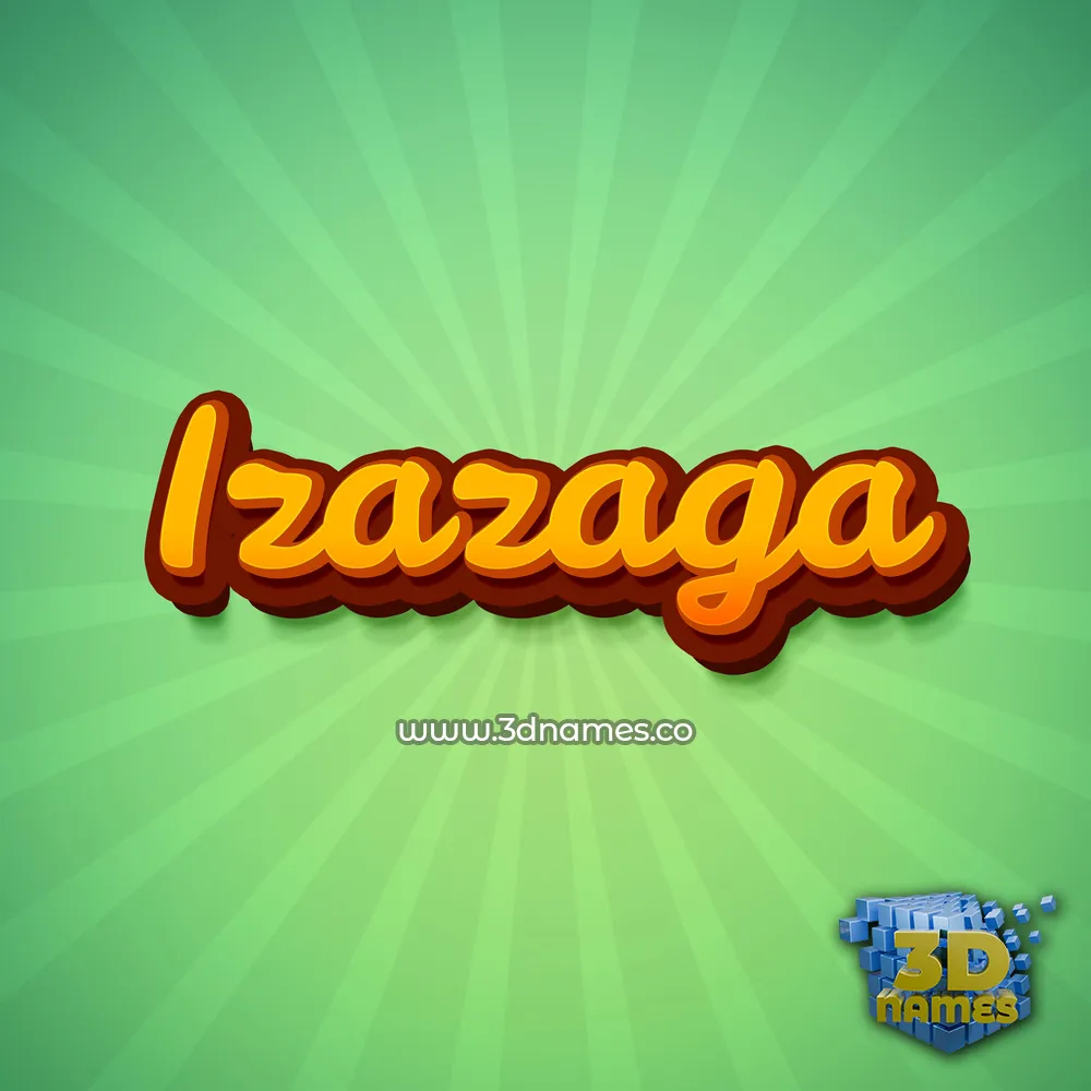 izazaga in Green Rays style - 3D name wallpaper