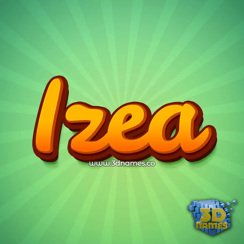 izea in Green Rays style - 3D name wallpaper