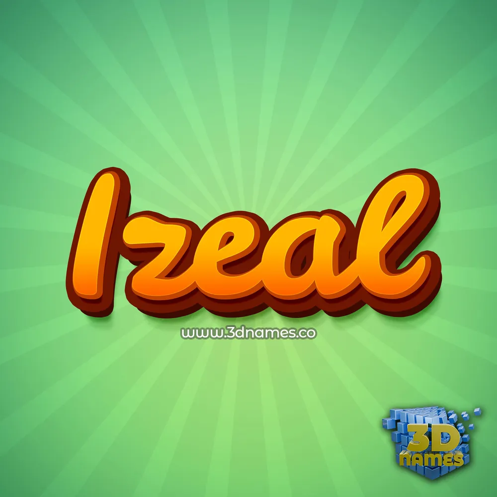 izeal in Green Rays style - 3D name wallpaper