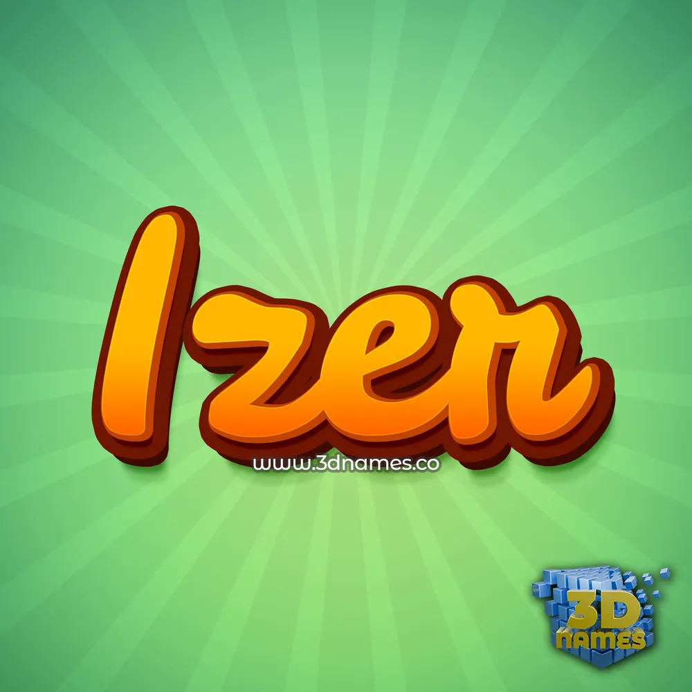 izer in Green Rays style - 3D name wallpaper