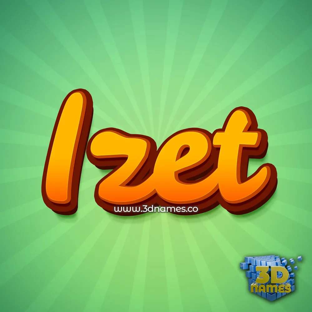 izet in Green Rays style - 3D name wallpaper