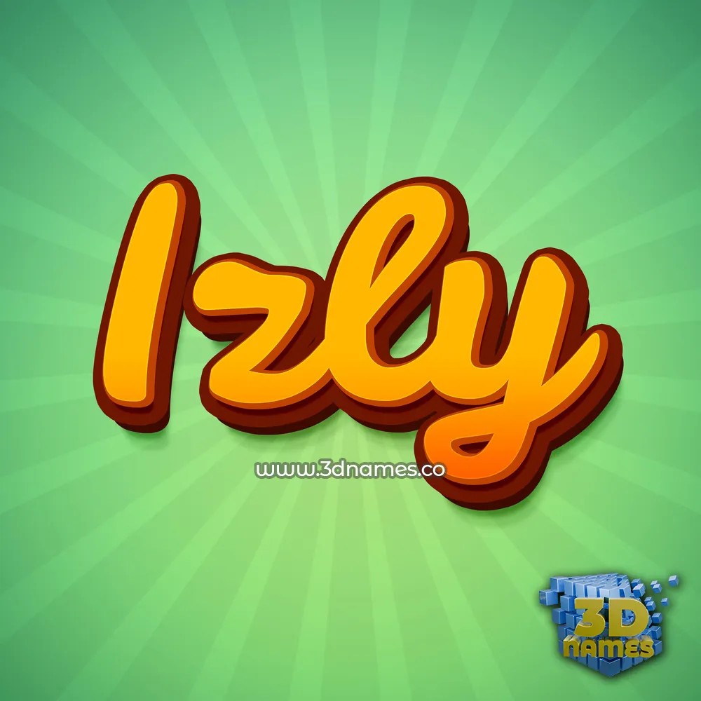 izly in Green Rays style - 3D name wallpaper