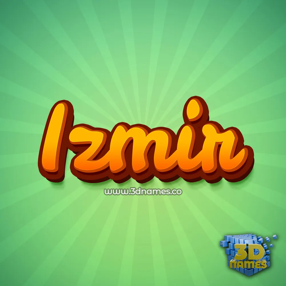 izmir in Green Rays style - 3D name wallpaper