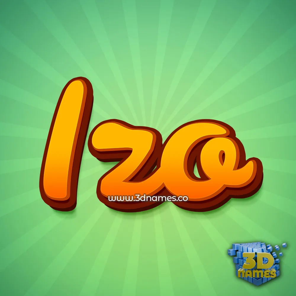 izo in Green Rays style - 3D name wallpaper